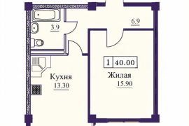 1-к. квартира, 40 м², 5/10 эт.